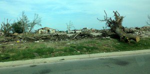 Destruction in the Wilson's neighborhood in Moore, Okla.