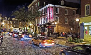 Fells Point is a hotspot for dining and nightlife after dark.