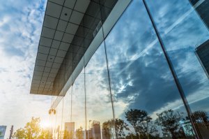 modern office building with glass windows