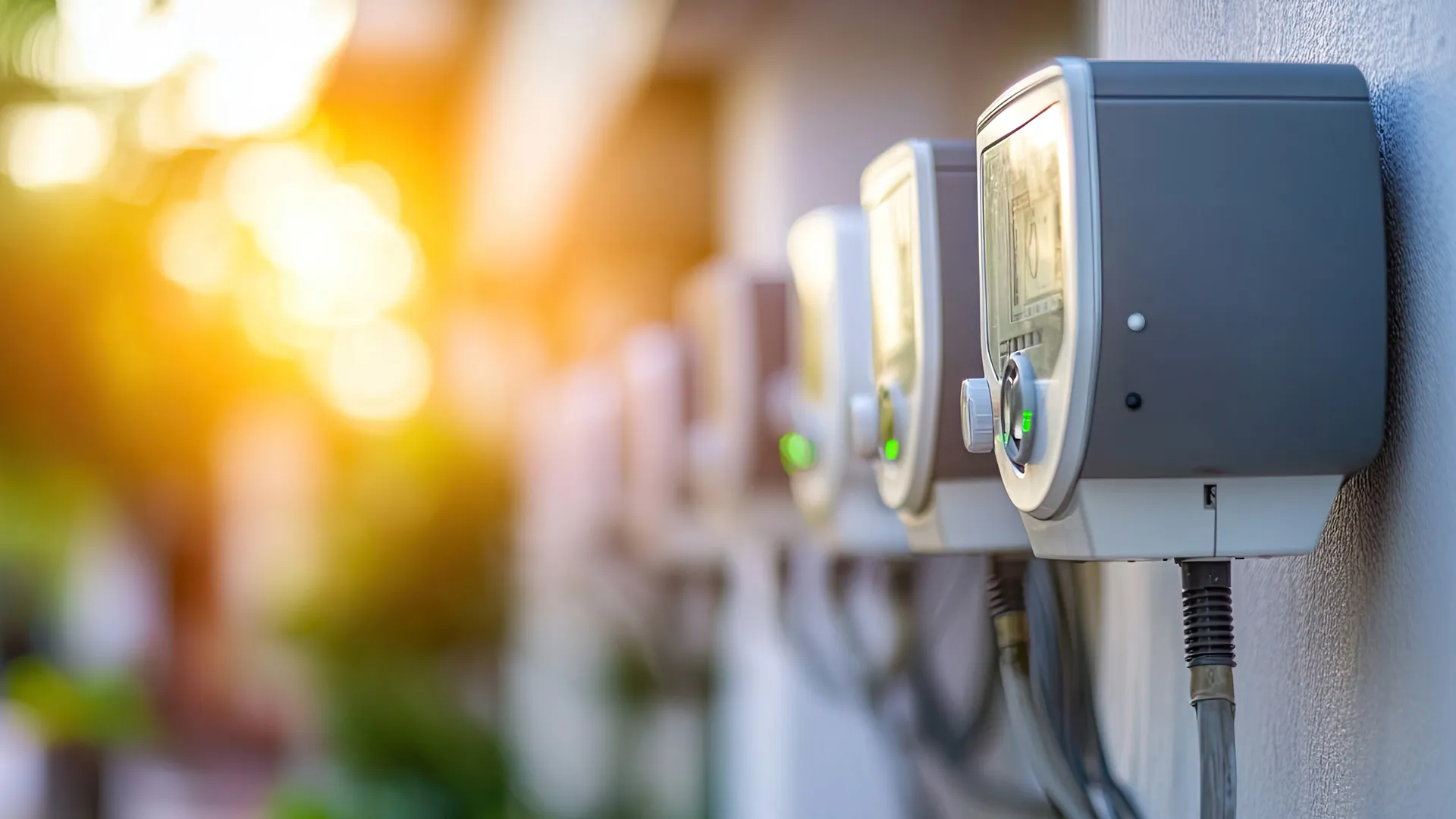 Energy meters on a commercial building