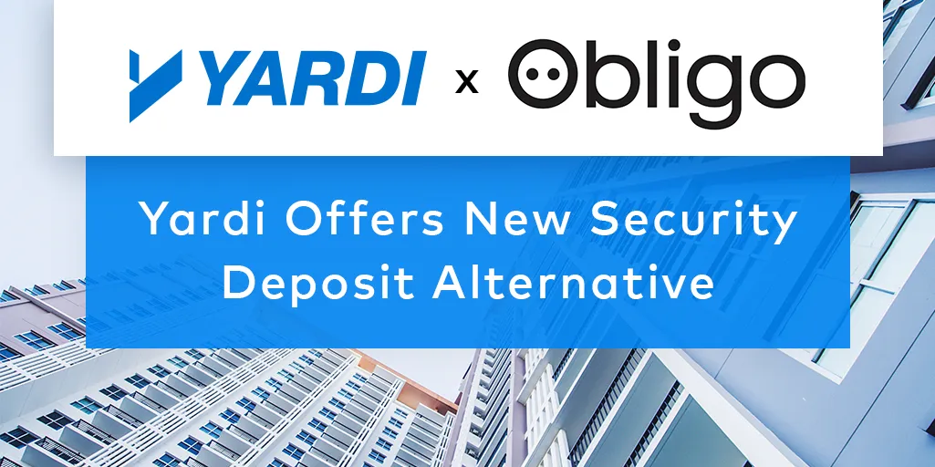 Yardi has partnered with Obligo® to simplify the security deposit process between property managers and residents. 